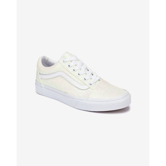 Vans Other - Vans Wall Old Skool White Pink UV Glitter Sneakers Shoes Girls Big Kid 6